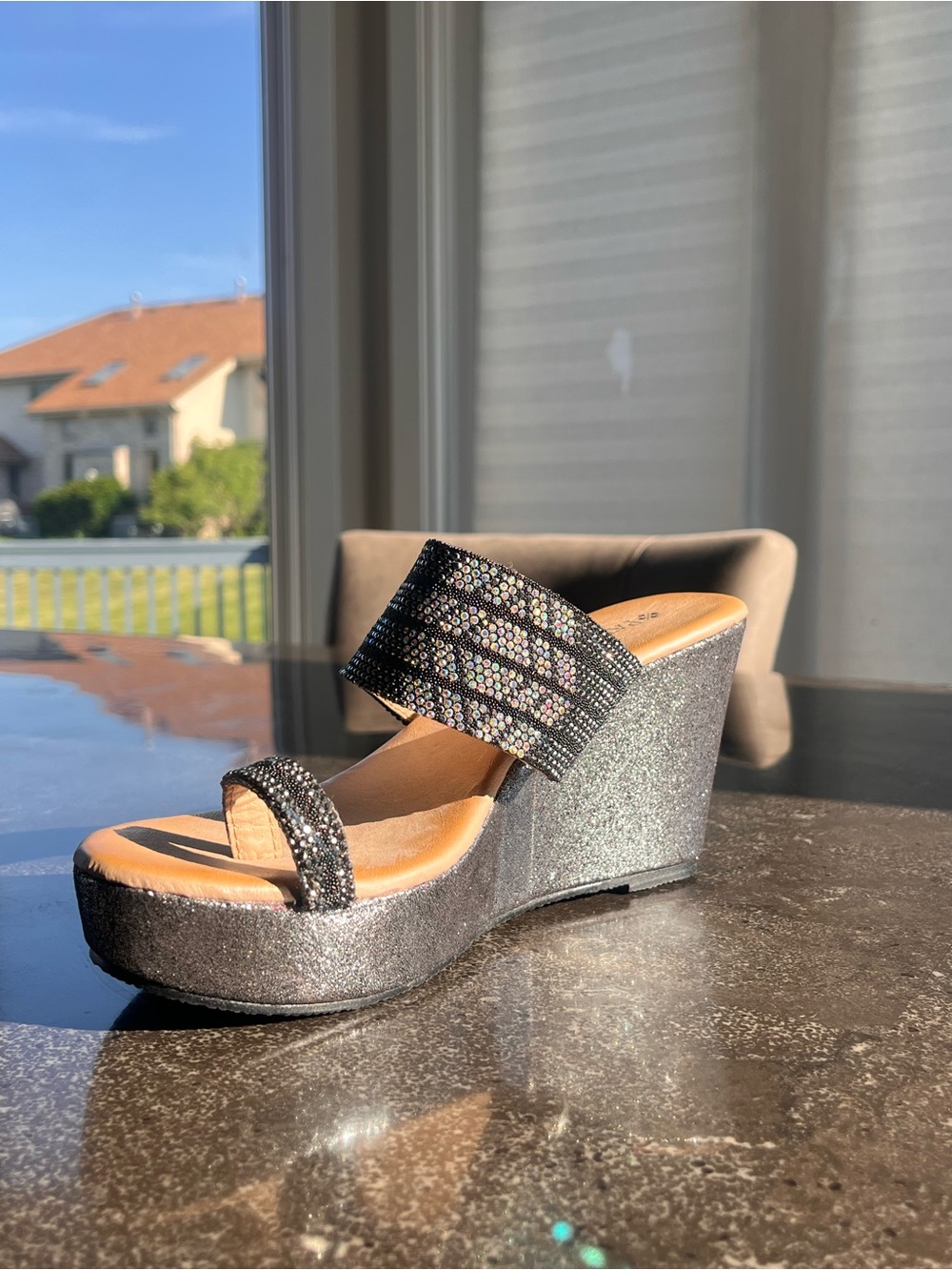 Bedazzled Wedged Sandals